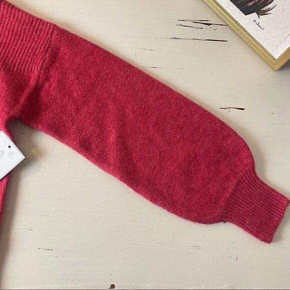 Calligraphie pink wool blend sweater - Picture 8 of 9